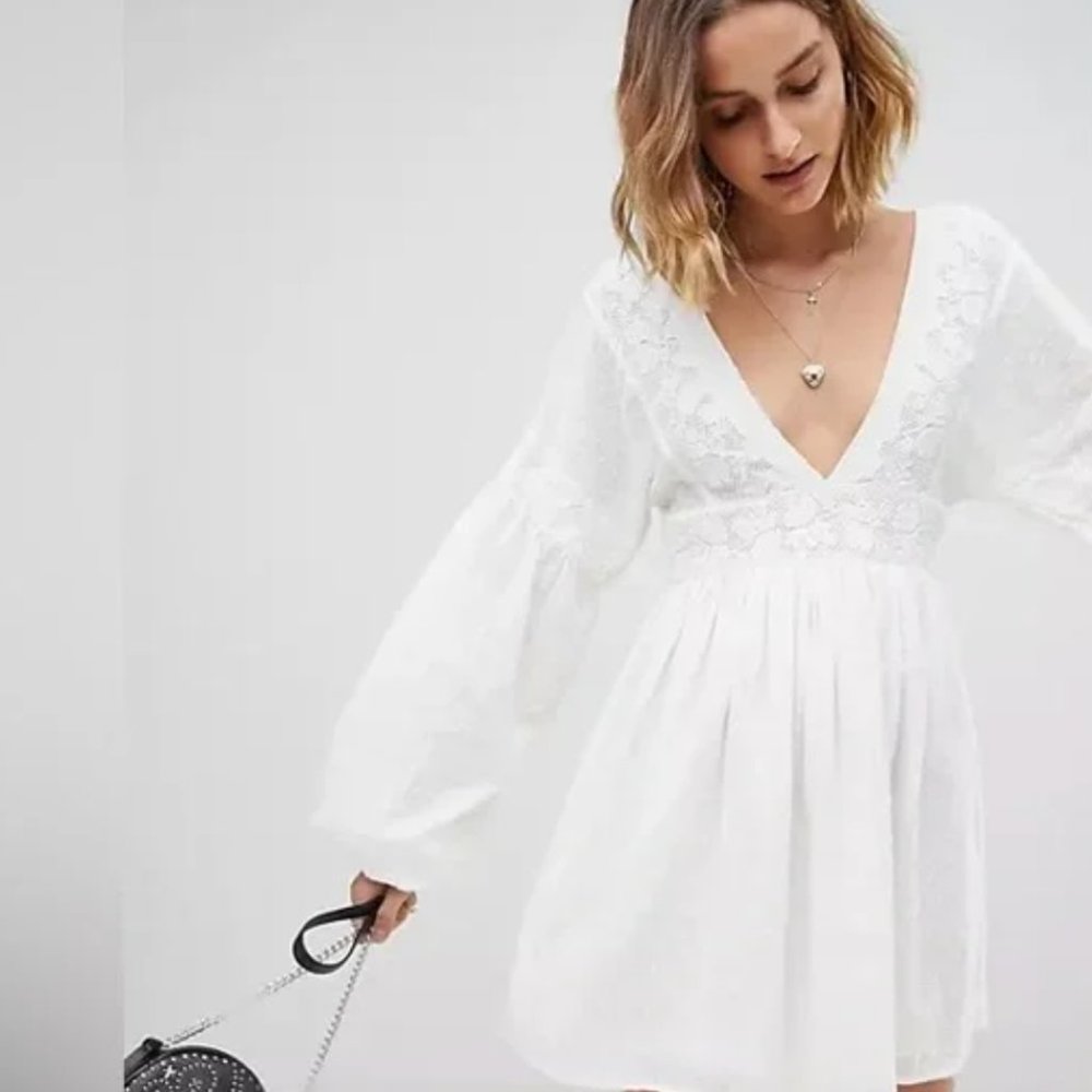 NWT Free People Sugarpie Open Back Mini Dress